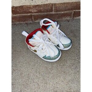 Nike Air Jordan 1 Toddler White Red And Blue Sneakers Size 4.5